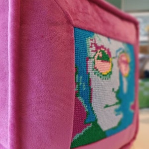 Framed and Gusset Edge Pillow with Cording and Invisible Zipper - Needlepoint Pillow Finishing Service