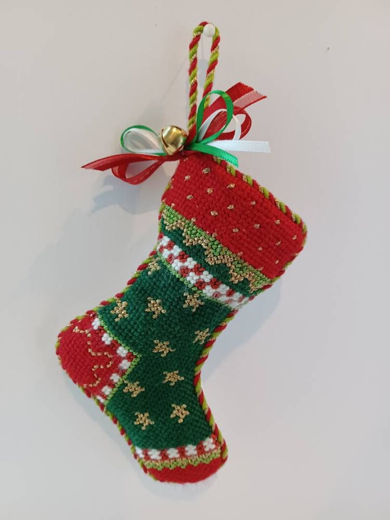 Mini Stocking Ornament Needlepoint Finishing Service Mini Etsy