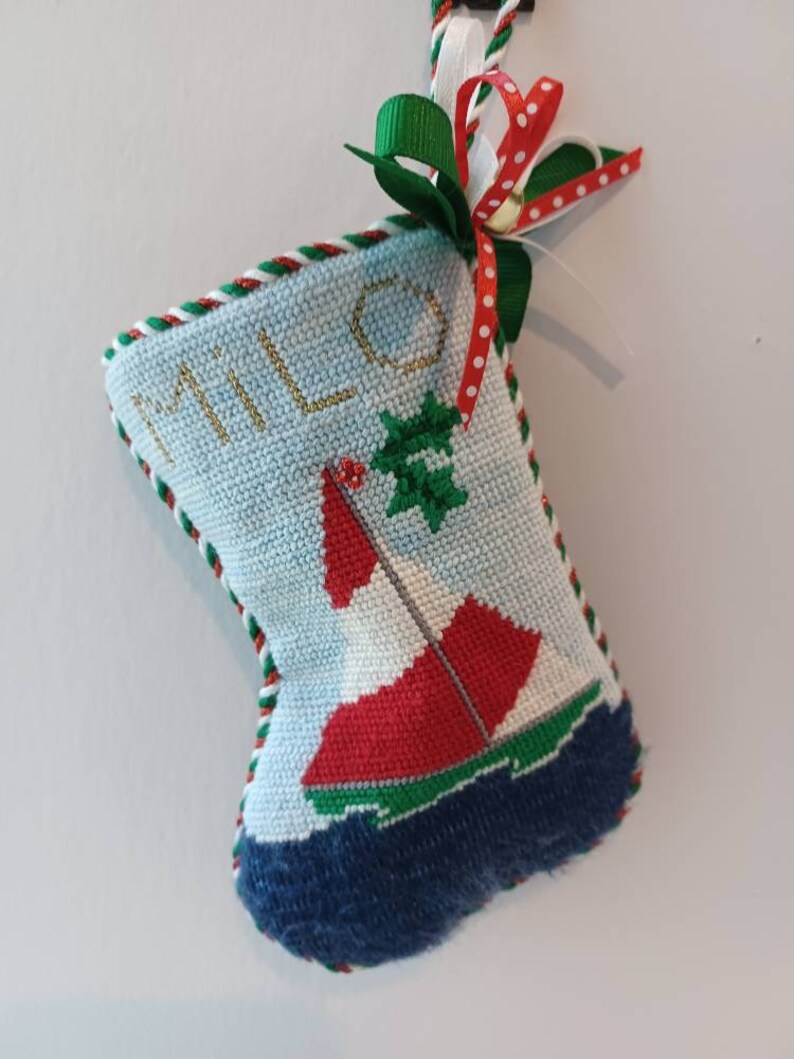 Mini Stocking Ornament Needlepoint Finishing Service Mini Etsy