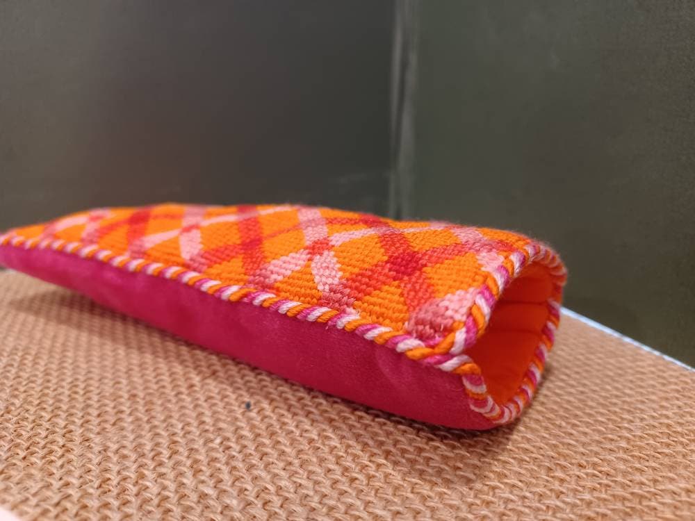 Eyeglass Needlepoint Case Finishing Service: Custom Needlepoint Case, Slide in, Padded and Lined