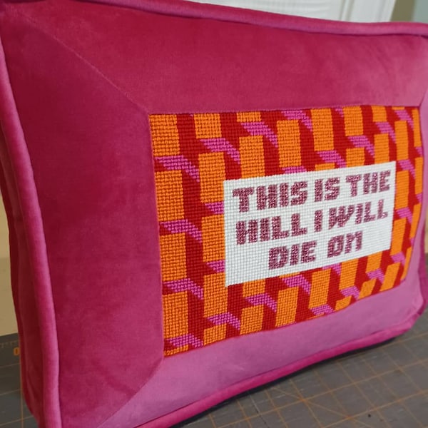 Framed and Gusset Edge Pillow with Cording and Invisible Zipper - Needlepoint Pillow Finishing Service: Please message shop before ordering
