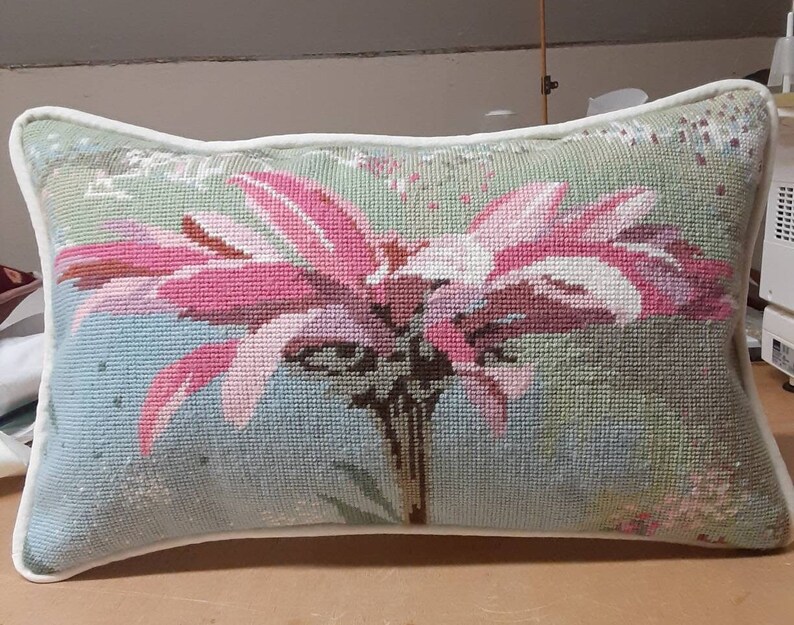 Needlepoint Pillow With Cording and Invisible Zipper Etsy