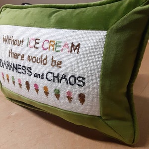 Framed Needlepoint Pillow with Cording and Invisible Zipper - Needlepoint Pillow Finishing Service