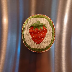 Magnet Needlepoint Finishing Service: Flat Back, Puffy Front with Twisted Trim. Round, Irregular, Square, and rectangle