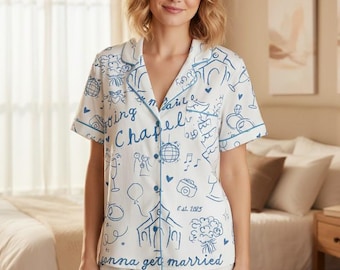 Going to the Chapel Bridal Party Pajama Set – Wedding Getting Ready PJs, Est. 2026