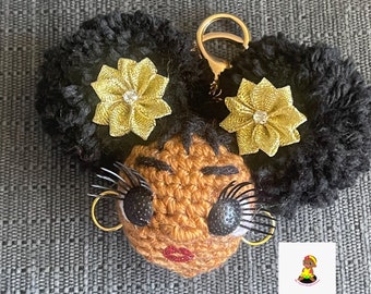 Afro Puff Doll Key Chain/Bag Charm - Made to Order