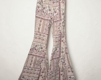 Shyanne Western Boho Floral Patchwork Super Flare Bell Bottom Jeans