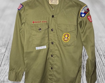 Vintage Sam Houston Area Council BSA Troop 33 Uniform Shirt