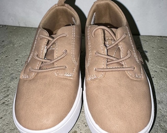 OshKosh B'gosh Toddler Boys Putney Tan Faux Leather Oxford Sneakers Size 9M