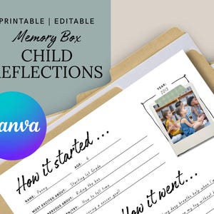 Printable Child Yearly Reflection Page | School Memory Keepsake (Digital Download)