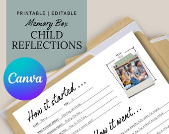 Child Yearly Reflection Page | School Memory Keepsake (Digital Download)