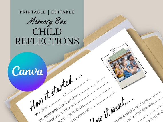 Printable Child Yearly Reflection Page | School Memory Keepsake (Digital Download)