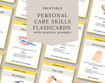Personal Care Skills Flashcards Printables for Kids | Life Skills Cards | Hygiene & Independence Teaching Tool