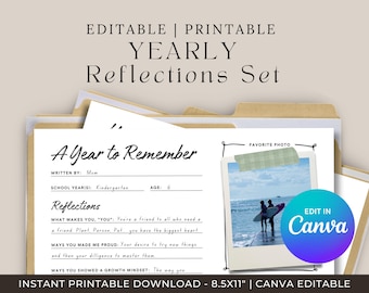 Jährliche Reflexionen Set | Eltern-Kind-Memory-Seiten (Digitaler Download)