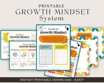 Printable Growth Mindset System for Home or Classroom | Growth Guide and Conversation Prompts |  SEL Intentional Parenting