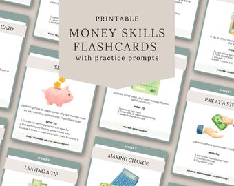 Kids Money Skills Flashcards | Financial Literacy Learning (PDF Format)
