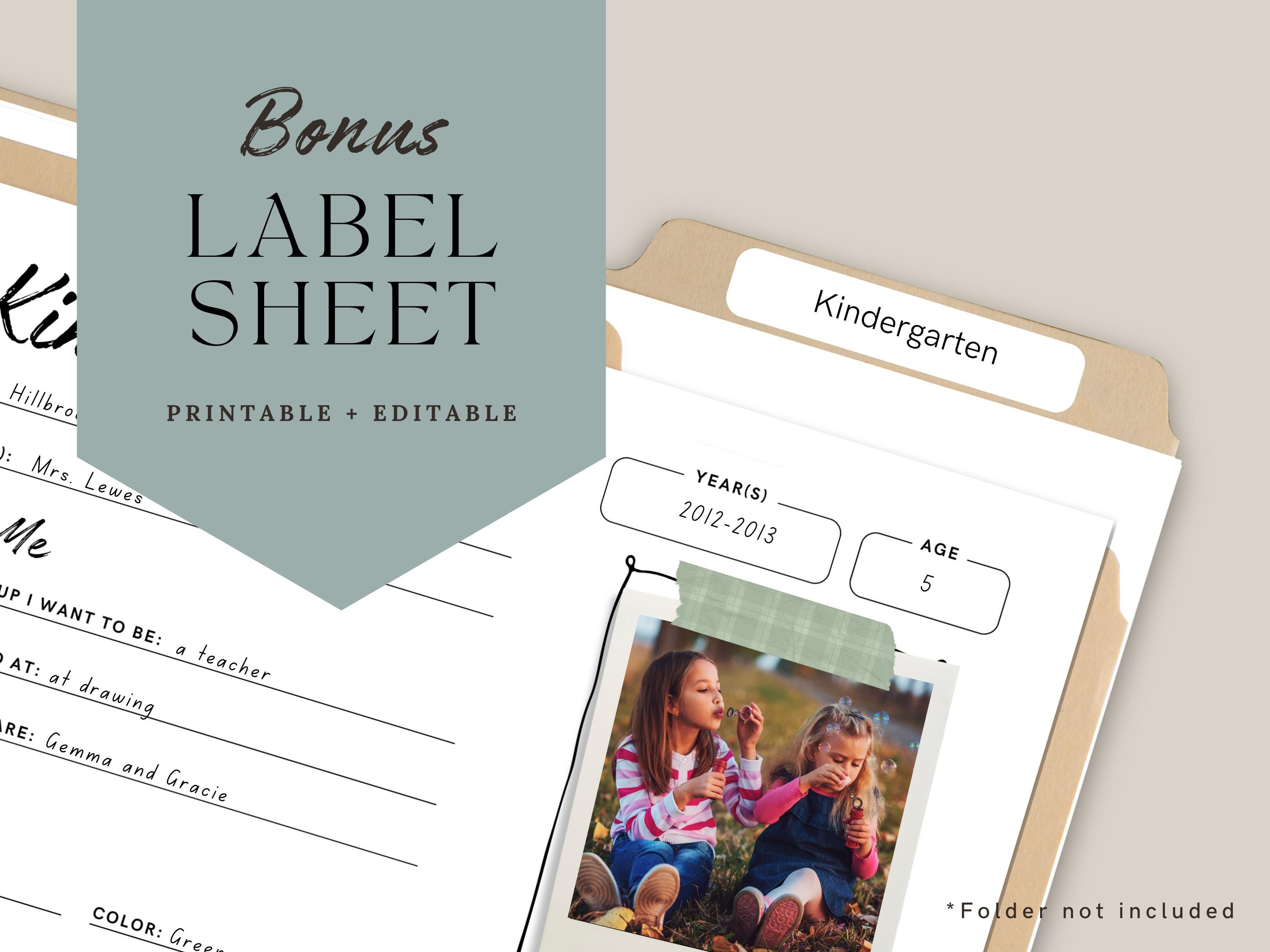 Editable Children’s Keepsake | School Years Memory Box Printable | K-12 ...