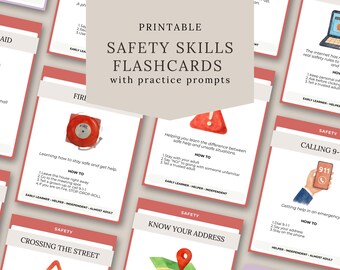 Printable Safety Skills Flashcards for Kids | PDF Emergency Preparedness Download | Life Skills Training