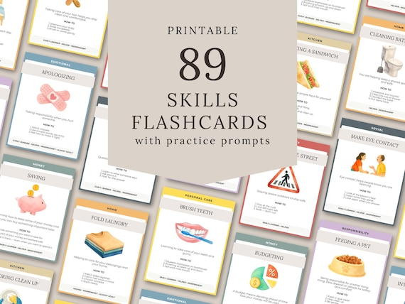 Life Skills Flashcards for the Whole Person | Independence, Responsibility, Parenting Tool (PDF)