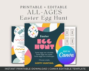 All-Ages Easter Egg Hunt Game | Printable, Editable Party Activity (Digital Download)