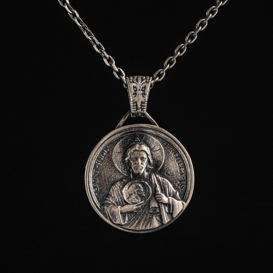 Saint Jude Pendant Necklace 925 Sterling Silver, Custom St Jude ...