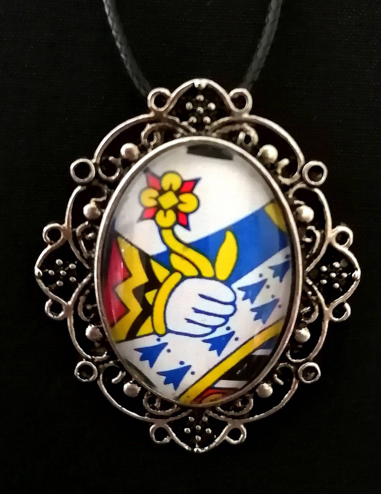 K nigin Der Pik Karte Anh nger Halskette Etsy