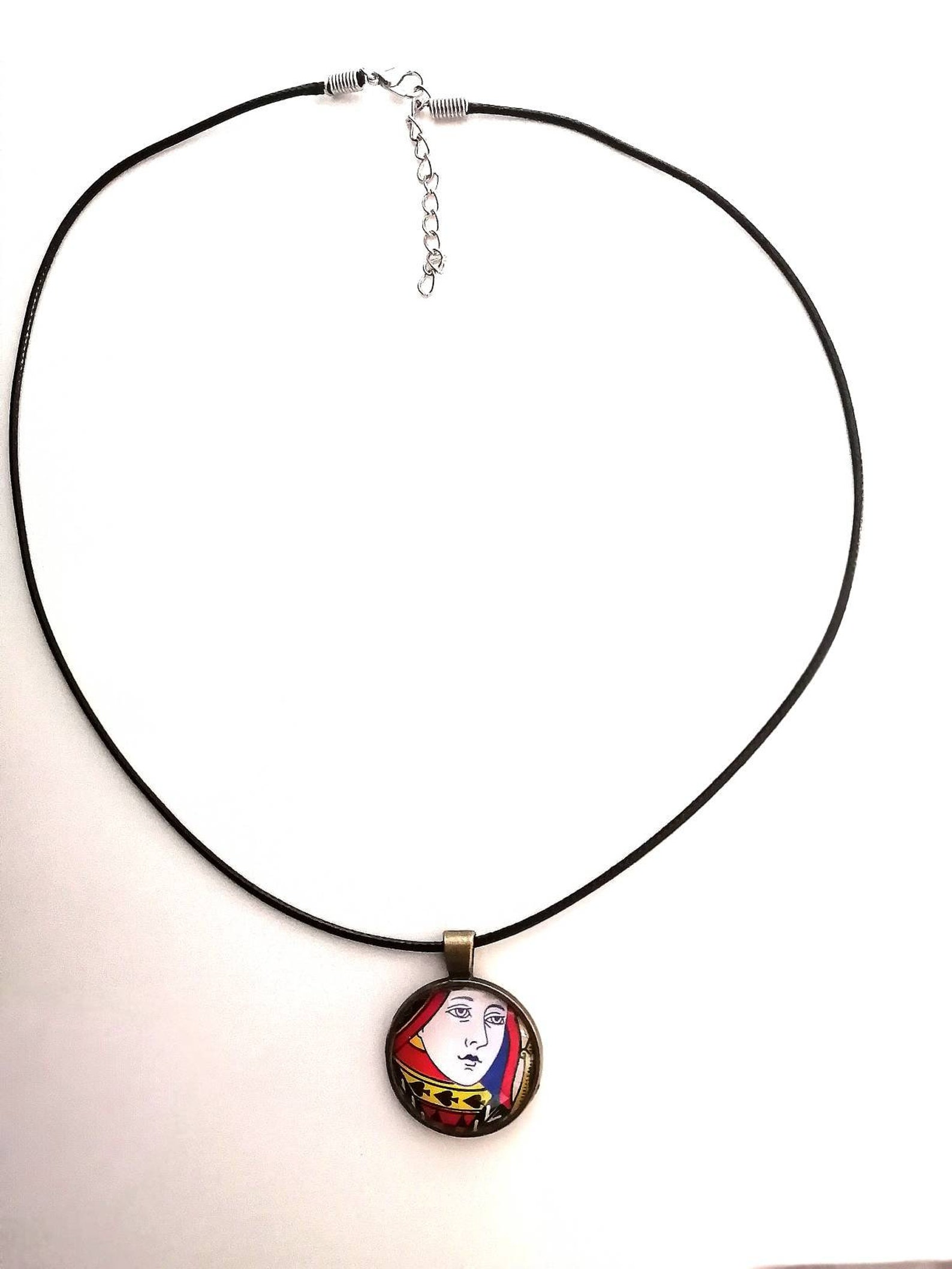 Queen of Spades Card Pendant Necklace Etsy