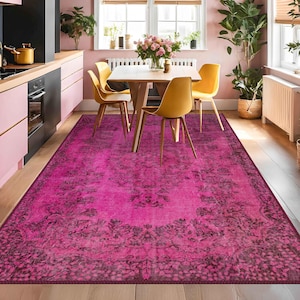 Fuchsia matta i vintagestil, traditionell, livfull matta - NW 78