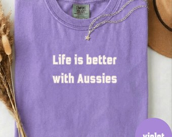 Australian Shepherd-t-shirt, plaggfärgad hundälskart-t-shirt, vintage-kläder
