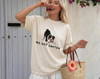 Australian Shepherd T-shirt utan avstängningsknapp, hundälskare-T-shirt, unisex-T-shirt i bekväm färg, presenter till Australian Shepherd-älskare, hundmamma-T-shirt