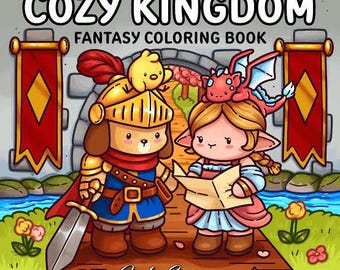 Cozy Kingdom Coloring Book PDF | Cute Fantasy Castle and Magical Village Pages | Relaxing Cozy Aesthetic | Instant Download
