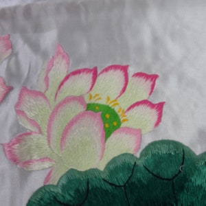 Handwoven Silk Chinese Embroidery - Lotus & Mandarin Ducks (120 cm x 73 cm) #1