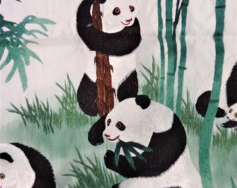 Handwoven Silk Chinese Embroidery - 10 Pandas (120 cm x 73 cm) #4