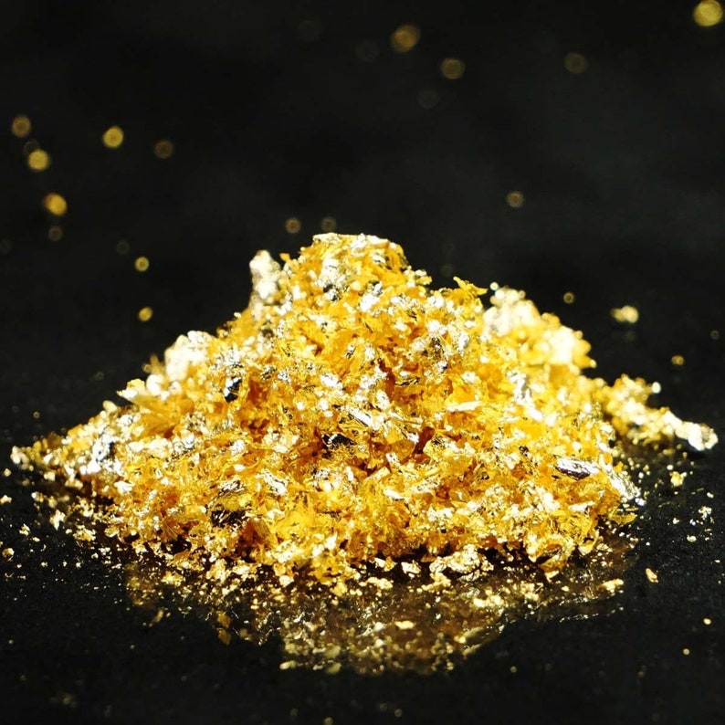 L.A. Gold Leaf 23.5k Gold Powder or Flakes small Medium Etsy