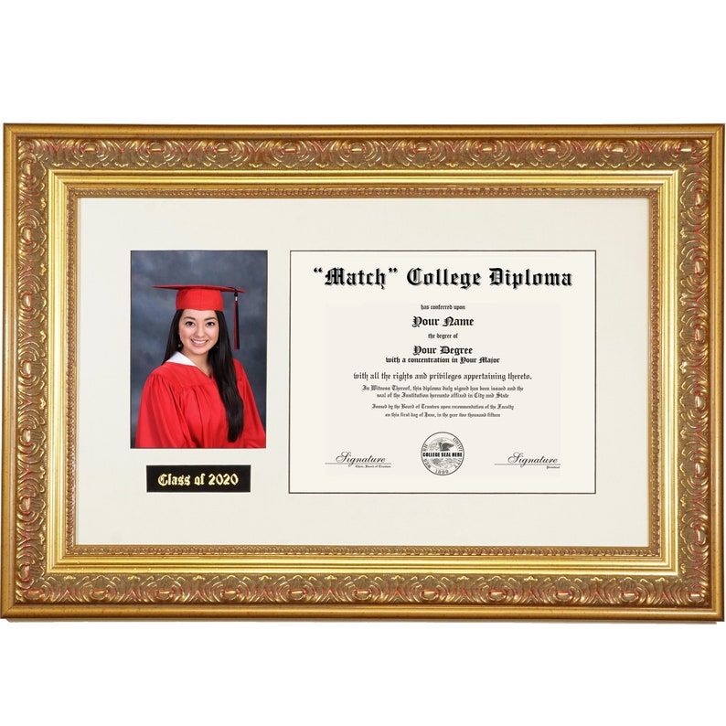 College Diploma Frame diploma Size 8.5 X 11 W/ Photo & Etsy
