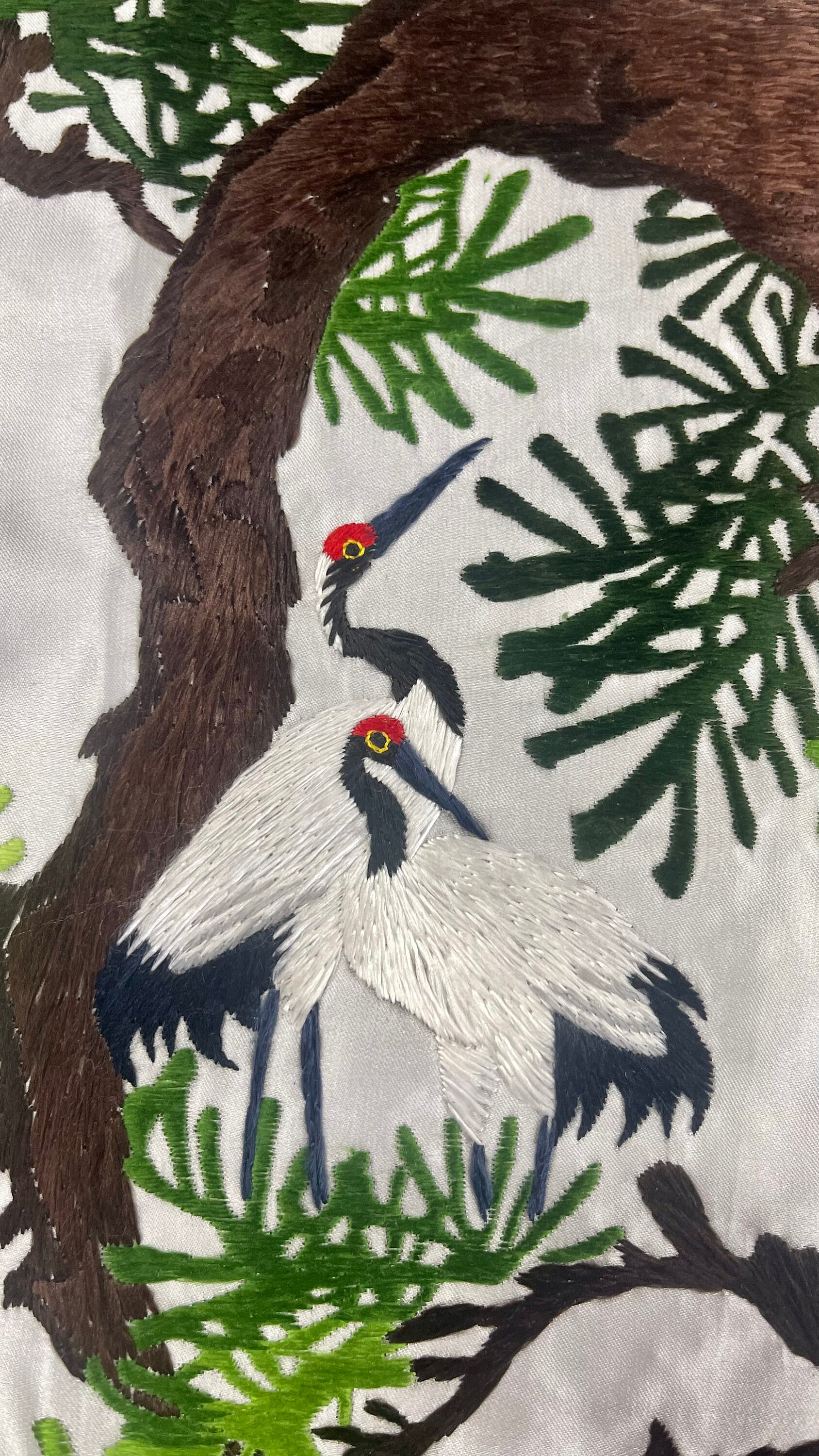 手織りシルク中国刺繍 - 100羽の鶴 (153 cm x 73 cm) #3 - Etsy 日本