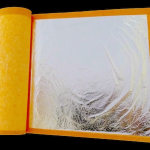 Genuine Silver Leaf - LOOSE Type  - size: 3 3/4&quot; x 3 3/4&quot; - (25~500 leaf sheets)