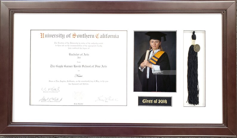 BlackWhite Mat Brown #1405 Diploma Frame For College Diploma Size 8 12 x 11