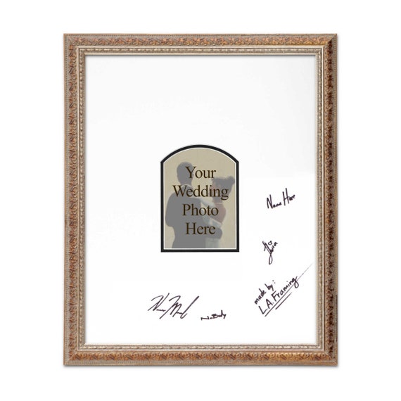 Wedding Guest Book Alternative - Signature Frame in Antique Silver