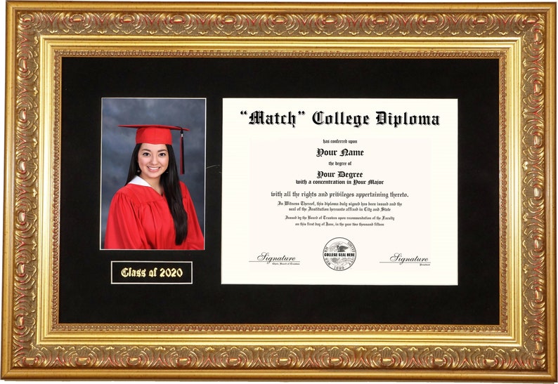 College Diploma Frame Diploma Size 8 5 X 11 W Photo Etsy