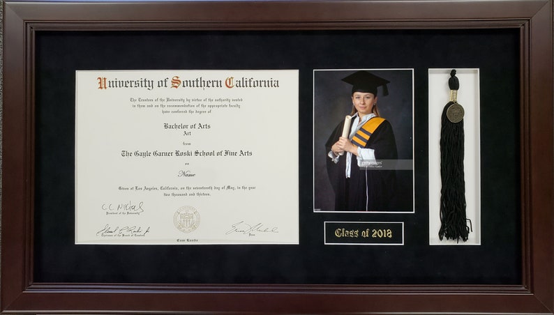 BlackWhite Mat Brown #1405 Diploma Frame For College Diploma Size 8 12 x 11