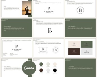 Minimal Brand Guideline Canva Template | Editable Brand Book