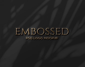 Gold Embossed Logo PSD Mockup | Luxury Branding (Digital Download)