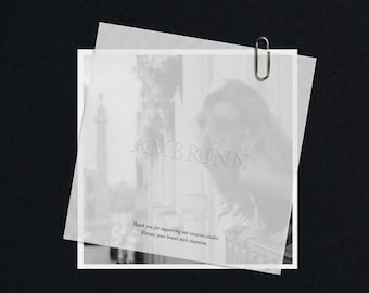 Vellum Paper Overlay Mockup, Luxury Brand Identity, Square Business Card (Digital Download)
