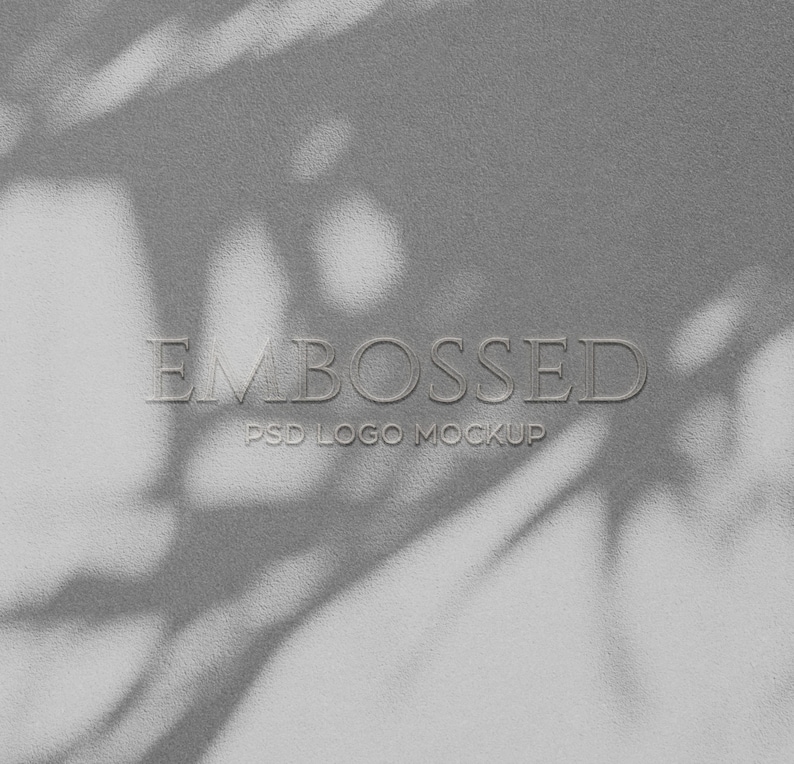 Emboos White Embossed Logo PSD Mockup, Realistic Minimal Wall Embossed, Brand ...