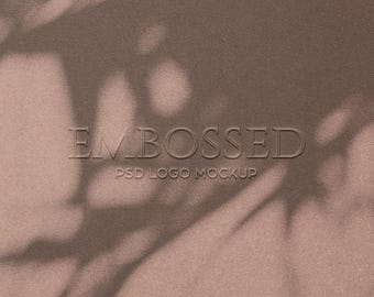 Embossed Logo PSD Mockup, Realistic Minimal Wall Embossed, brand, visual identity