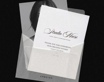Vellum Envelope Stationery PSD Mockup, Minimalist Card Presentation Template (Digital Download)