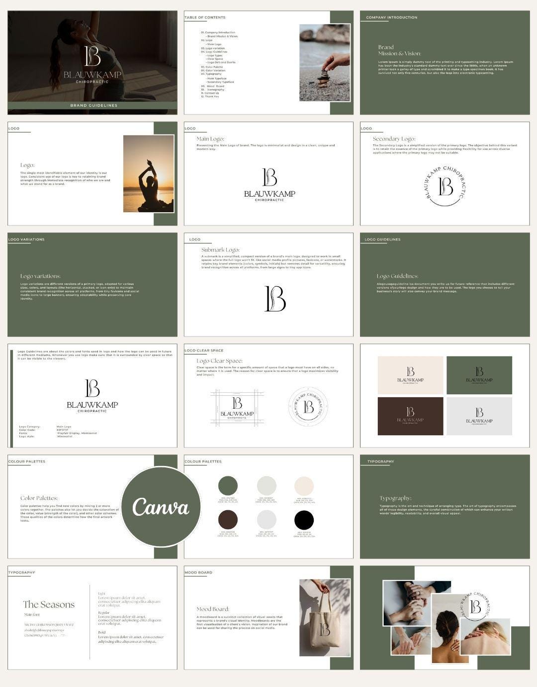 Minimal Brand Guideline Canva Template | Editable Brand Book - Etsy