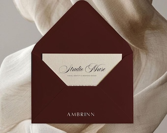 Minimal A7 Envelope PSD Mockup | Neutral Wedding Invitation Stationery (Digital Download)