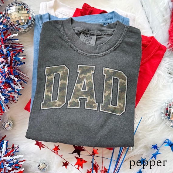 Camo Dad Shirt, Hunting Father Graphic Tee, Rustic Outdoorsman Dad Comfort Colors® T Shirt, Fathers Day Gift Top